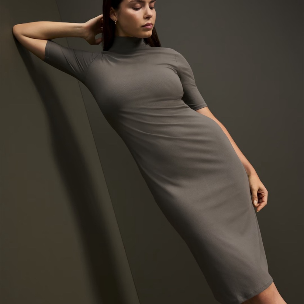 NWT Athleta Signature Rib Mock Neck Dress